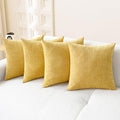 CaliTime Throw Pillow Covers Decorative 18 X 18 Inches Pack of 4 Cozy Chenille by CaliTime