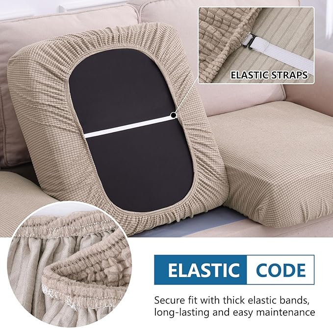 hyha Waterproof Sectional Couch Covers, Non Slip Sofa Couch Cushion Covers L - Image 4