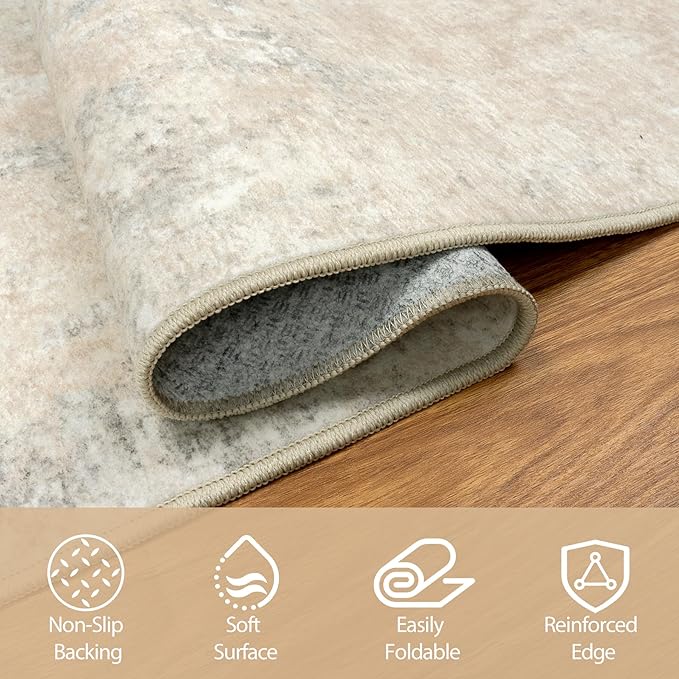 5x7 Area Rugs for Living Room Rug Washable: Abstract Rug for Dining Room - Image 4