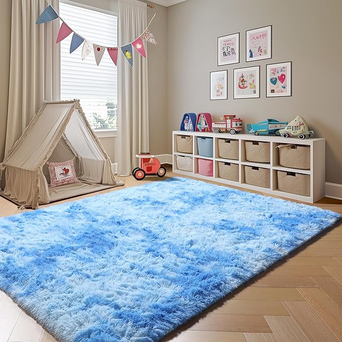 ONASAR Area Rugs for Bedroom Living Room, Fluffy Fuzzy Shag Shaggy 4x6 Bedside - Image 5