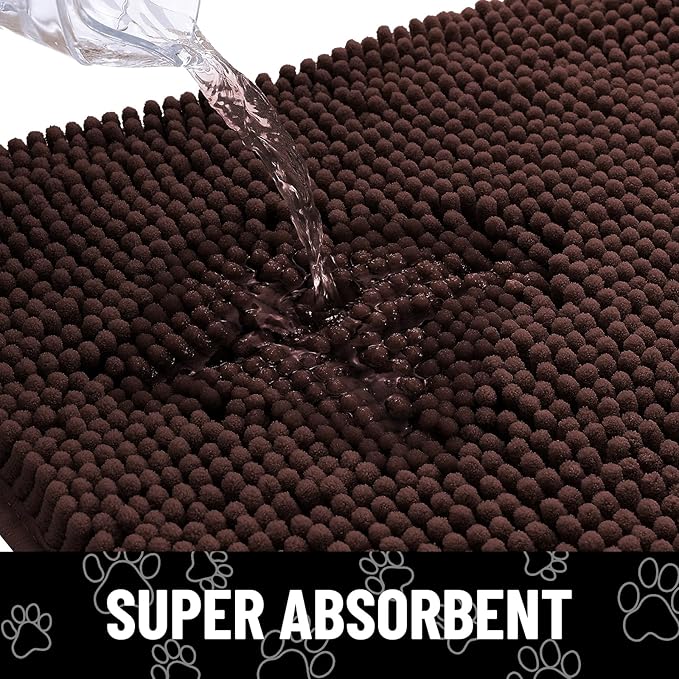 Smiry Dog Door Mat for Muddy Paws, Absorbent Dirt Trapper Non Slip Quick Dry - Image 5