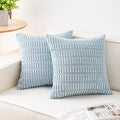 Pack of 2 Corduroy Decorative Throw Pillow Covers 24x24 Inch Soft Striped by Unknown
