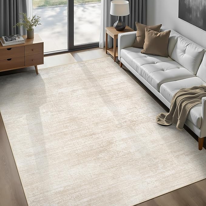 Area Rugs 6x9 for Living Room: Washable Rug Modern Abstract Neutral Soft by pmtsns