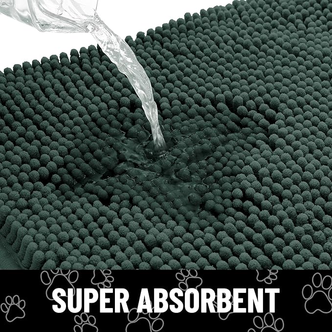 Smiry Dog Door Mat for Muddy Paws, Absorbent Dirt Trapper Non Slip Quick Dry - Image 5