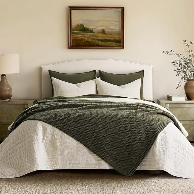 EVERGRACEHOME Modern Checkered Chenille Throw Blanket, Soft Cozy Plaid Knitted - Image 4