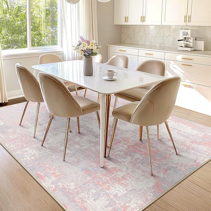 Washable Area Rugs 10'x14' Non-Slip Modern Abstract Soft - Image 9