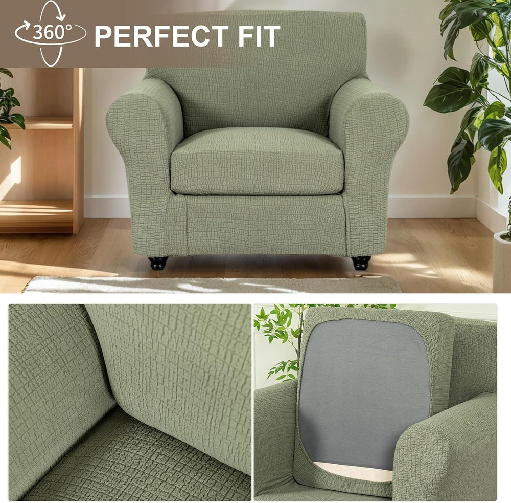 Sofa Cover Armchair Slipcover Chair Cover 2-Piece Couch Slipcover with Arms