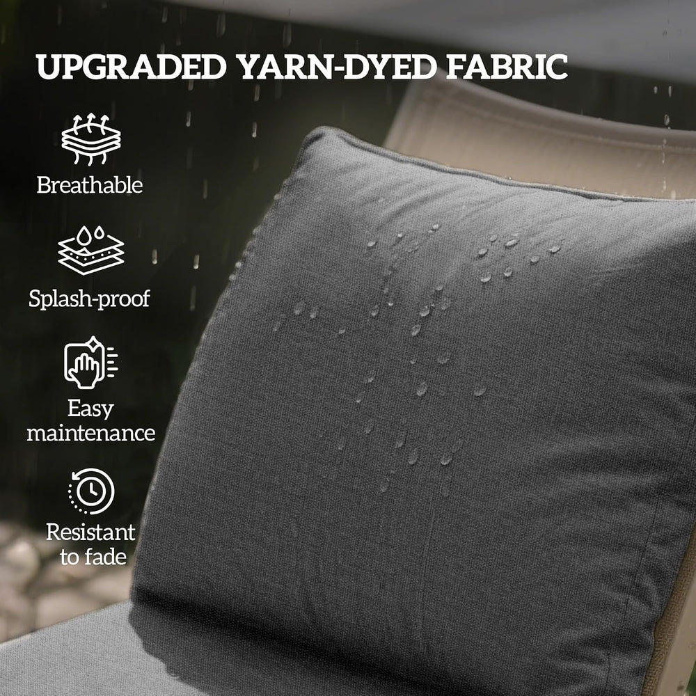 Outsunny Outdoor Chair Cushions Set of 4 Fade Resistant 24x24 in Gray
