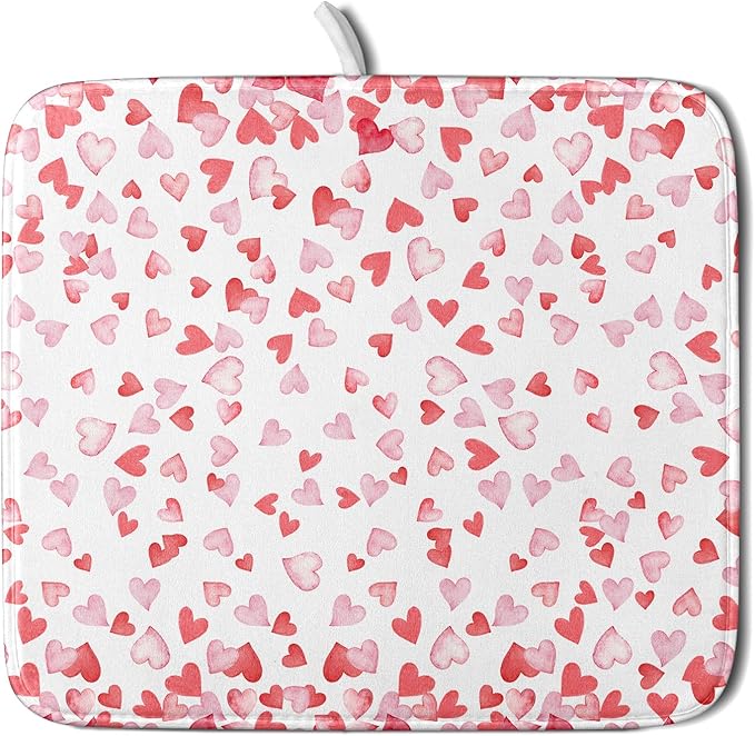 Valentine’s Day Dish Drying Mat by Trongr
