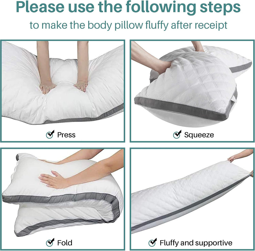 Oubonun Full Body Pillow for Side Sleeper, Adjustable Firm Long Bed Pillow