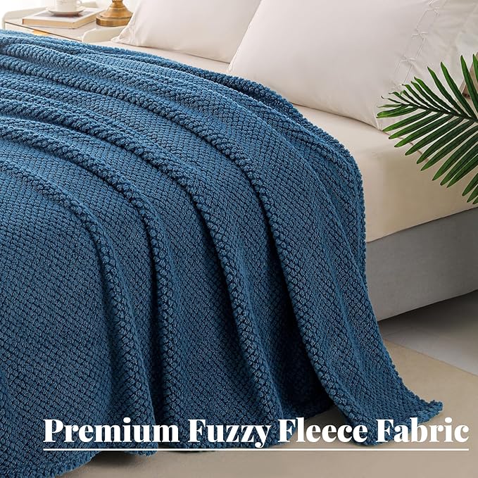 Whale Flotilla Queen Size Fuzzy Fleece Blanket - Image 5