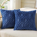 decorUhome Throw Pillow Covers 20x20 Inch Set of 2, Soft Plush Faux Wool Dark by decorUhome