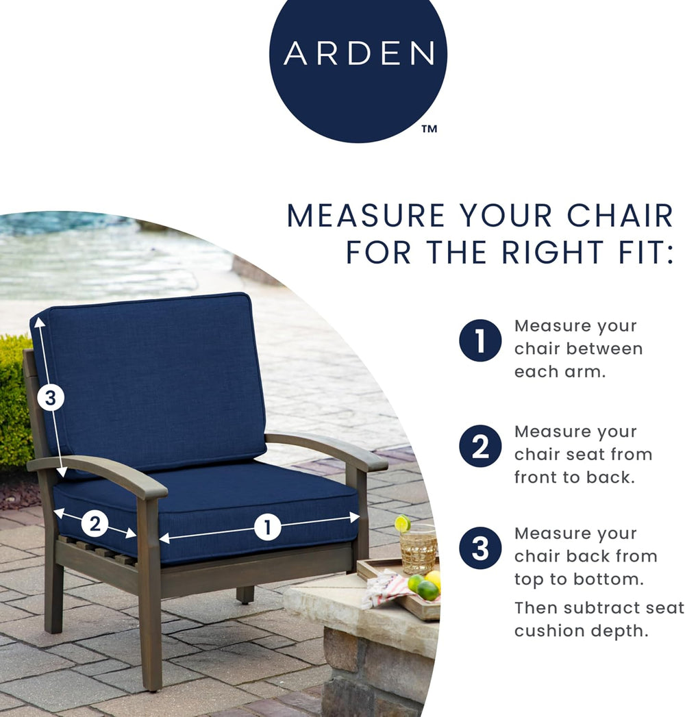 Arden Outdoor Deep Seat Cushion Set, 4-Pack, 24x24, Black Damask