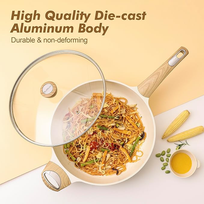 SENSARTE Ceramic Cookware Sets, Pots and Pans Set Non stick, Non toxic Healthy - Image 6
