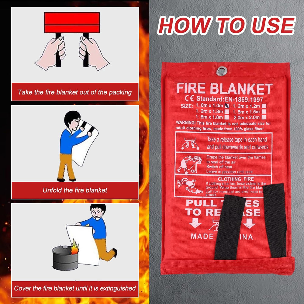 15 Pack Emergency Fire Blanket for Home and Kitchen Fire Suppression Blanket ...