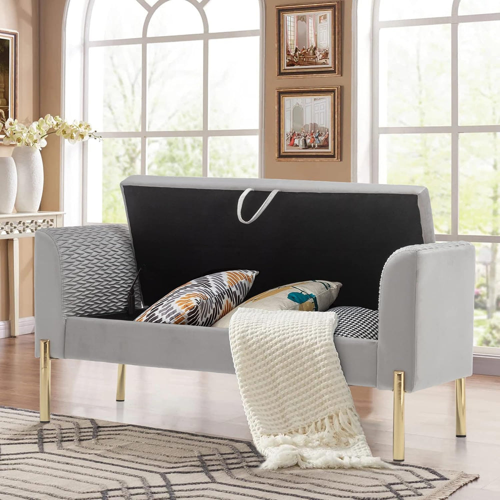 ALISH Storage Bench,Upholstered Storage Ottoman Bench,Modern Bed Bench Entryw...