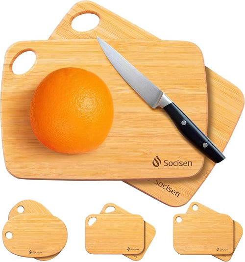 2 Pack Small Bamboo Wood Cutting Board by Socisen