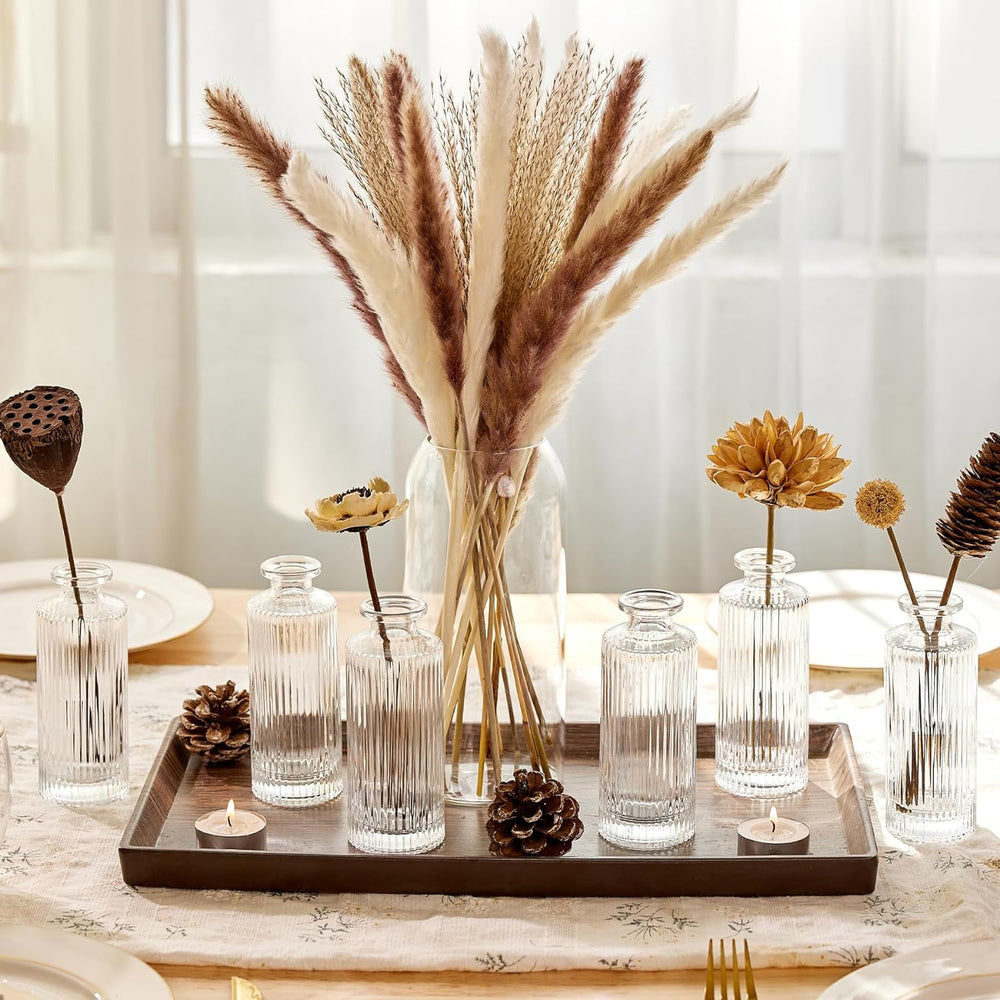 ComSaf Glass Small Bud Vases in Bulk 12 Pcs 5.2 Inch, Clear Flower Vases