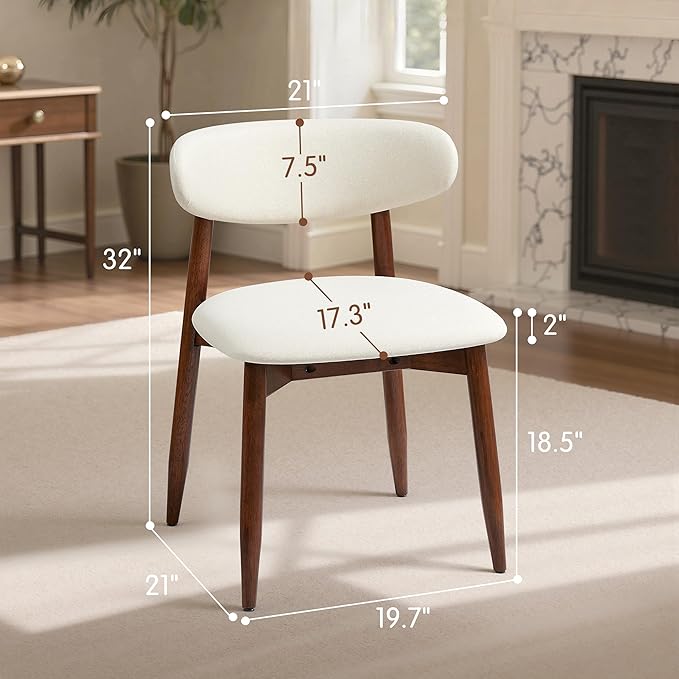 CHUN YI Dining Chairs Set of 2, Upholstered Solid Wood Dining Room Chairs, Mi...