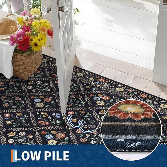 GarveeHome 8x10 Washable Large Living Room Rug Water Resistant Distressed - Image 5