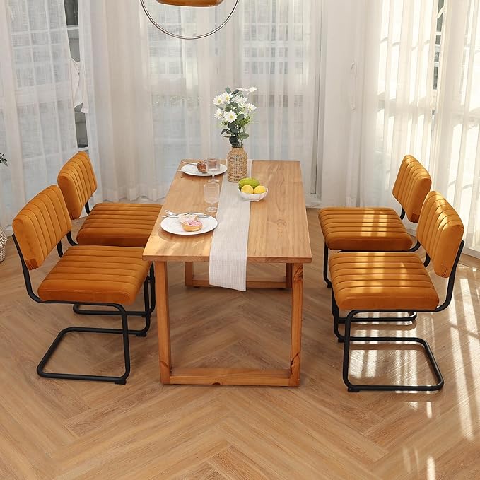 ONEVOG Velvet Dining Chairs Set of 2, Upholstered Kitchen Dining Room Chair, ...