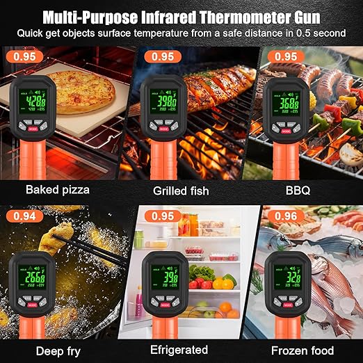 50:1-58°F ~3272°F FKM Infrared Thermometer High Temperature Gun, Non Contact - Image 7