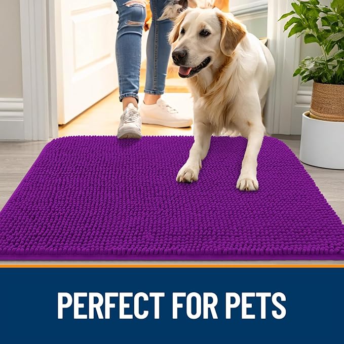 OLANLY Dog Door Mat for Muddy Paws 34x21, Absorbs Moisture and Dirt, Absorbent - Image 6