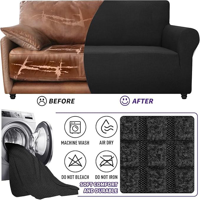 ZNSAYOTX Super Stretch Couch Cover Love Seat Sofa Covers - Image 7