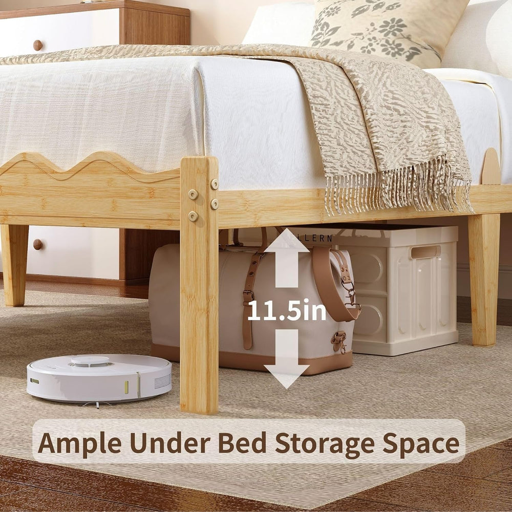 FSCHOS 14 Inch Bamboo Full Size Platform Bed Frame