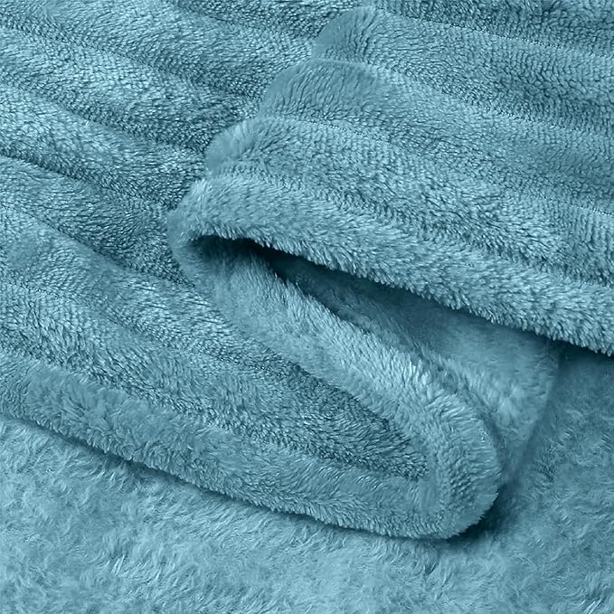 BEDELITE Fleece Blanket Twin Size – 3D Ribbed Jacquard Soft and Warm Decorative - Image 9