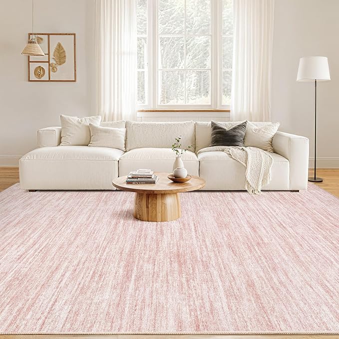 Nakagishi 9x12 Area Rugs Living Room: Washable Large Vintage Rug Neutral - Image 4