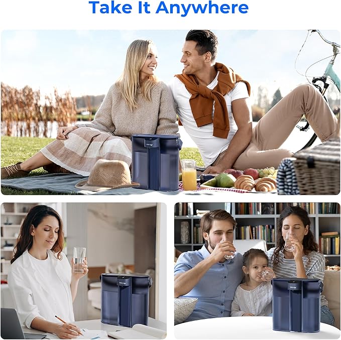Waterdrop ED02B Compact Electric Water Filter Pitcher, 200-Gallon Rechargeable