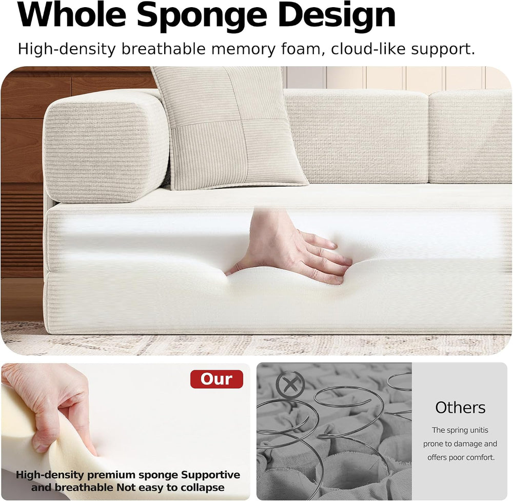 MoonSpeak 78.8'' Futon Sofa Bed, Boneless Couches for Living Room