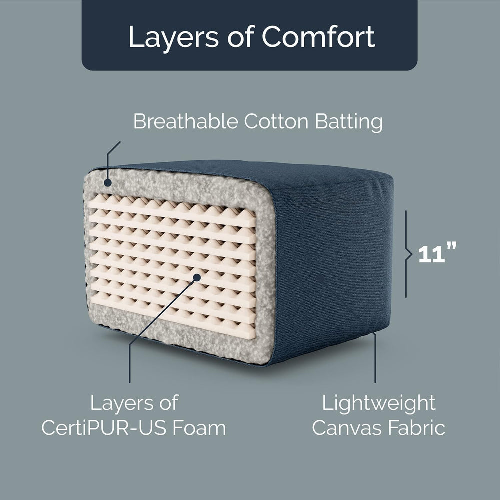 Loosh Home | 12" Full Size Futon Sofa Bed Foam Mattress - USA Made, Blac...
