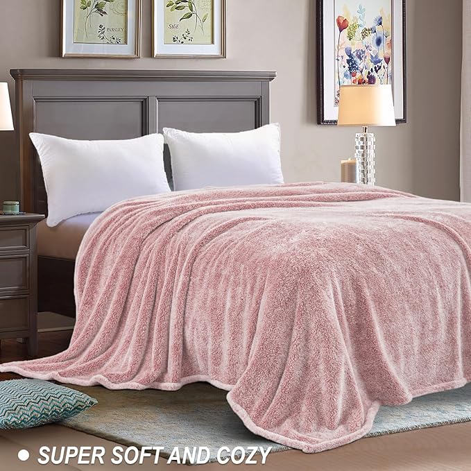 Exclusivo Mezcla Plush Fuzzy Fleece Bed Blanket King Size, Super Soft, Fluffy - Image 4
