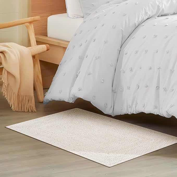 Hausattire Hand Woven Jute Braided Rug, Reversible Boho Entry Area Rugs by Hausattire