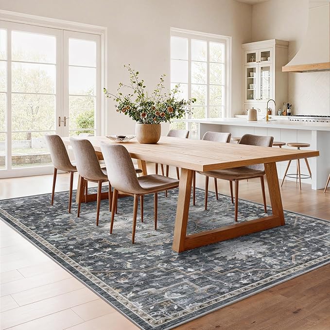 AMADA HOMEFURNISHING 5x7 Area Rugs, Washable Living Room Rug Low-Profile - Image 2