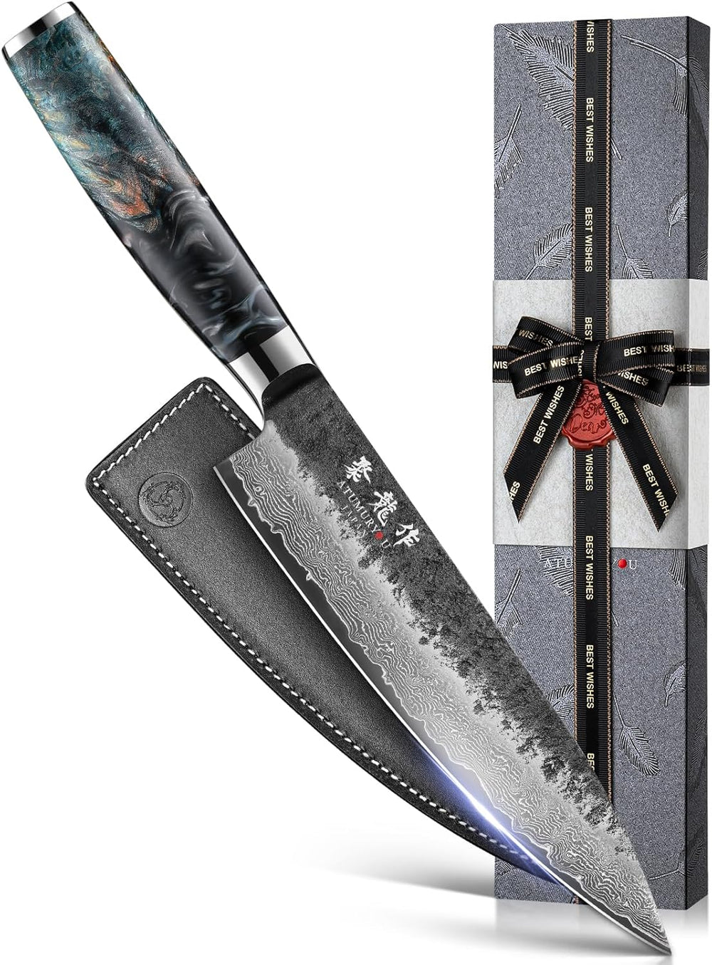 Japanese Chef Knife 8'', Hand Forged 67-Layer Damascus VG10 Core Kitc...