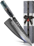 Japanese Chef Knife 8'', Hand Forged 67-Layer Damascus VG10 Core Kitchen Knife by Atumuryou