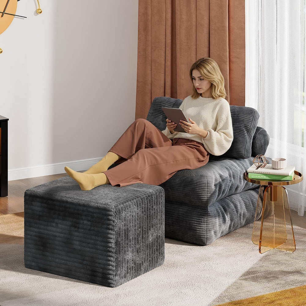 WLIVE 26'' Boneless Ottoman, Lightweight, Movable Foot Rest Stool for...