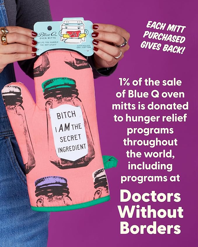 Blue Q B*tch I Am The Secret Ingredient Funny Oven Mitts, Home Kitchen Gifts - Image 6