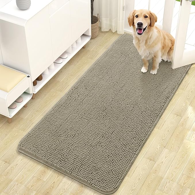 OLANLY Dog Door Mat for Muddy Paws 47x24, Absorbs Moisture and Dirt, Absorbent by OLANLY