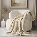 EVERGRACEHOME Chunky Chenille Knit Throw Blanket by EVERGRACEHOME