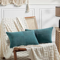 Fancy Homi 2 Packs Teal Lumbar Decorative Throw Pillow Covers 16x32 Inch by Fancy+Homi