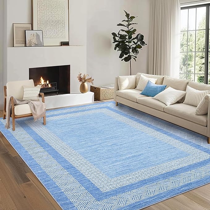 GarveeHome Modern Geometric Area Rug 5x7 Distressed Bordered Washable Non Slip - Image 2