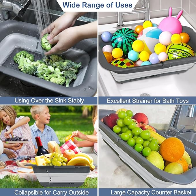 ROTTOGOON Collapsible Colander Strainer, Expandable Over the Sink Colander - Image 4