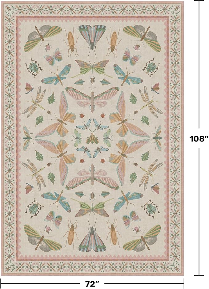 Hazo Haus Floral Pink Rugs for Bedroom Girls 6x9 - Image 2