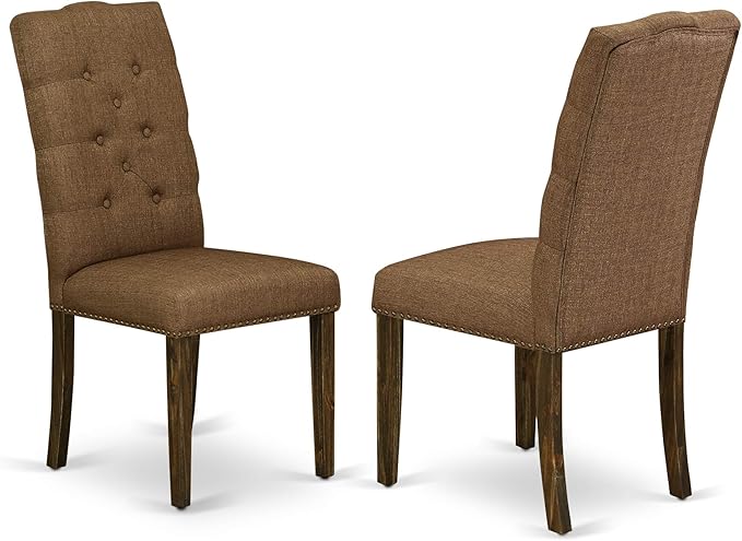 East West Furniture F3EL7-718 7 Piece Kitchen Table Set Consist of a Round Di...