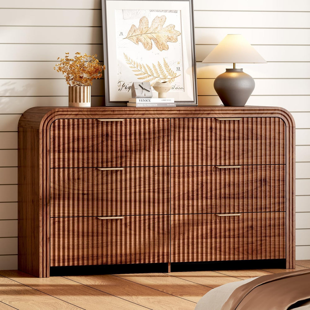 Ieejdn 47.24" Modern Chest of Drawer, 6 Deep Drawers,Clothes Organizer,L...