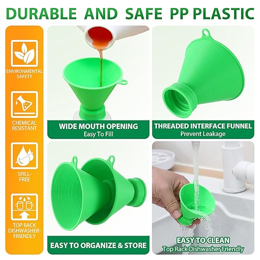 Threaded Funnel Easy Fill Funnel, Twist On Empty Spray Bottle Refill Adapter Fit - Image 3